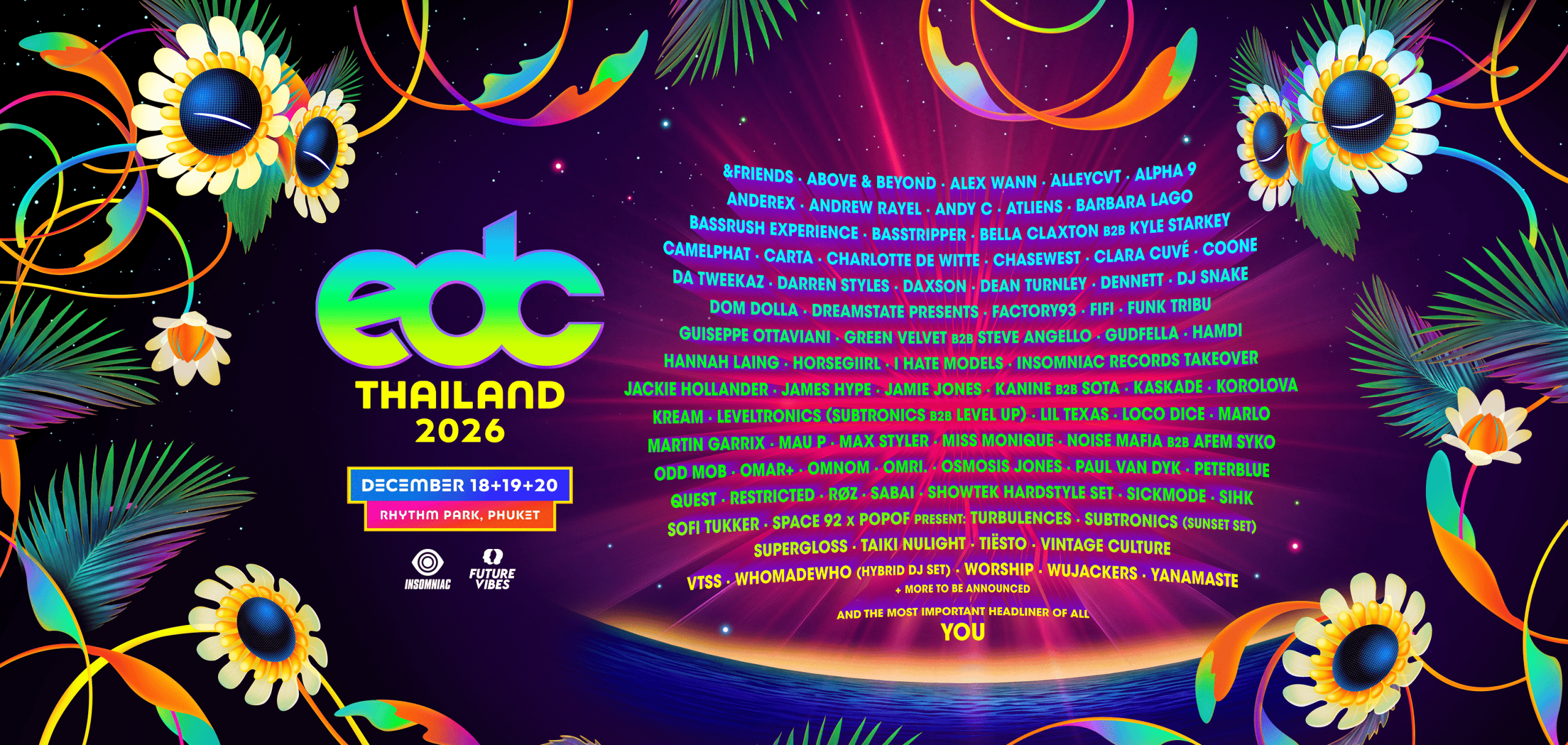 EDC Thailand 2026 phase one lineup poster